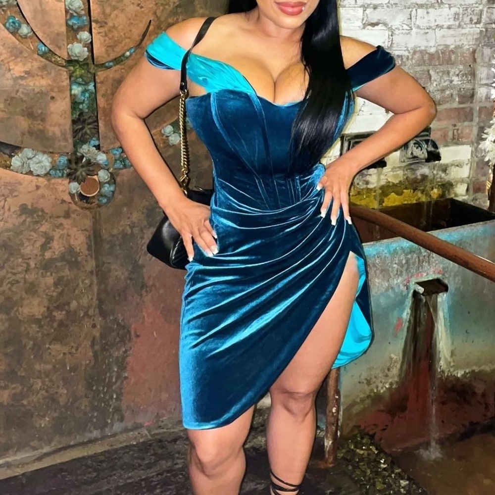 Velvet Off Shoulder Corset Dress .Wore only ONCE!